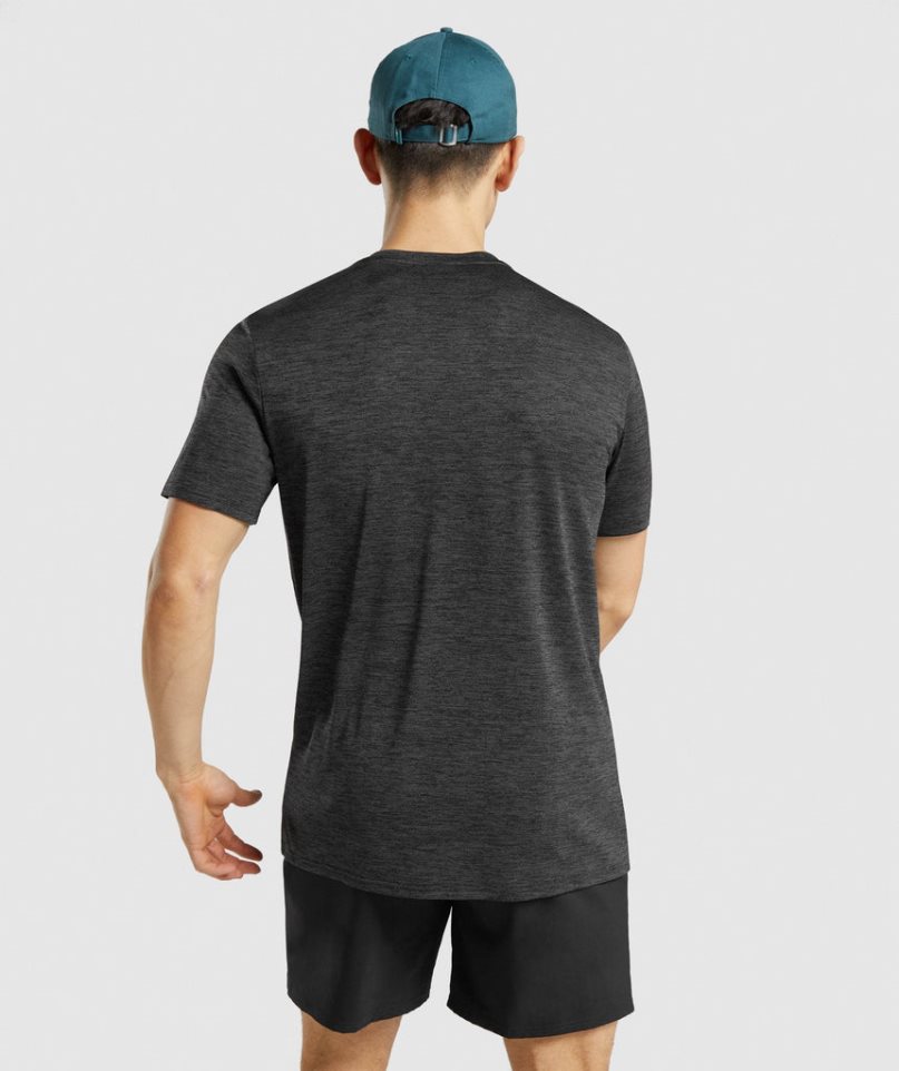 Men's Gymshark Arrival Marl T-Shirts Black | NZ 1TYXGE